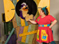 Amio en Josefien met pipowagen, kindershow