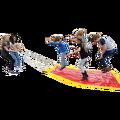 Vliegend tapijt teamspel voor een zeskamp